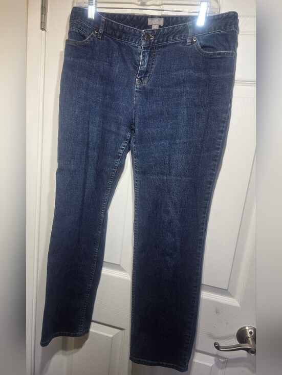 J. Jill Denim - J. Jill Slim Leg Stretch Jeans Women’s Size 12 Petite Dark Wash Straight Slimleg